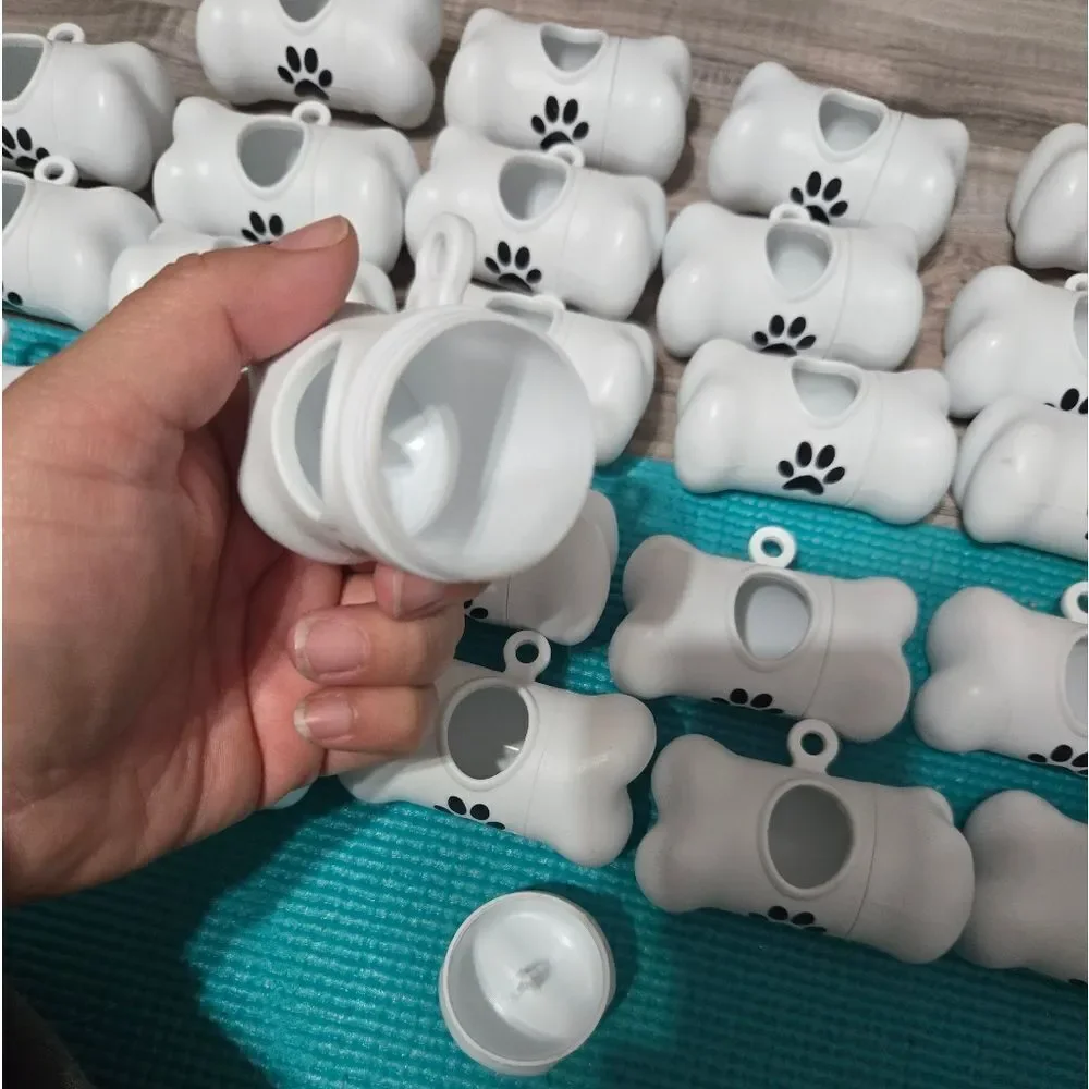 Bone shape with paw doggy poop bag dispenser